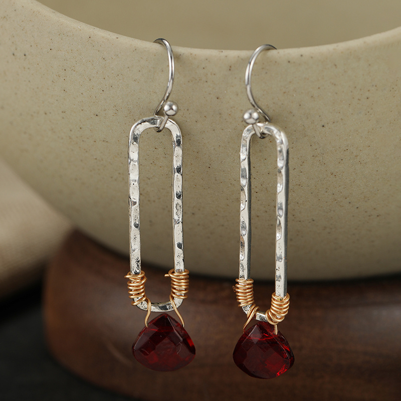 Women's Vintage Two-Tone Pendant Earrings